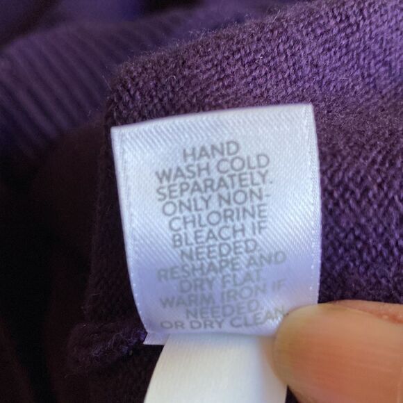 J Jill Pullover Cotton Blend Crewneck Long Sleeve Purple Sweater Size Medium - Picture 8 of 13